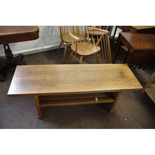 1011 - DEVON GUILD OF CRAFTSMEN - ARTS & CRAFTS STYLE COFFEE TABLE by Trevor Pate, the rectangular top with... 