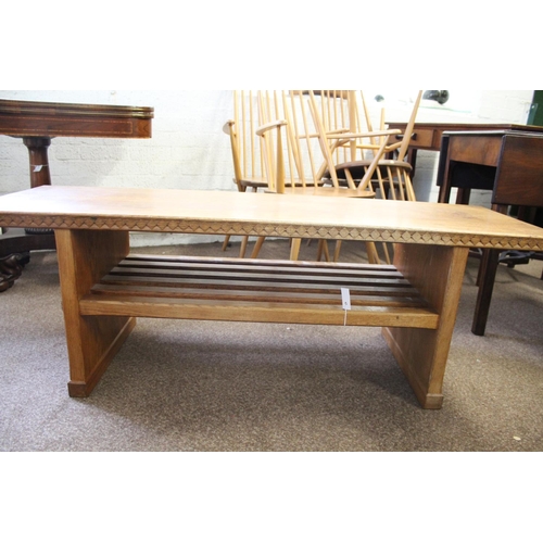 1011 - DEVON GUILD OF CRAFTSMEN - ARTS & CRAFTS STYLE COFFEE TABLE by Trevor Pate, the rectangular top with... 