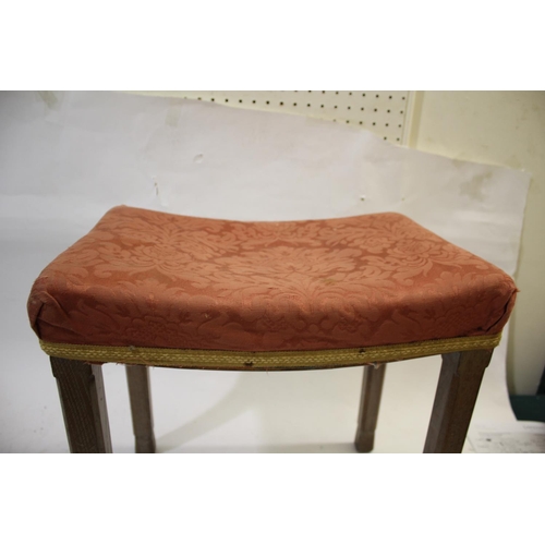 1013 - CORONATION STOOL - QUEEN ELIZABETH a limed oak coronation stool with curved seat, stamped ER Coronat... 