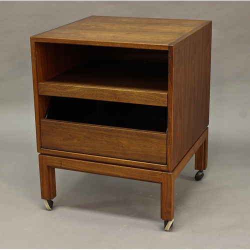 1015 - JENS RISOM MID CENTURY SIDEBOARD - DANISH a teak sideboard with three central drawers flanked by two... 