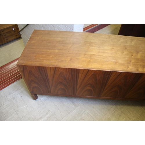 1015 - JENS RISOM MID CENTURY SIDEBOARD - DANISH a teak sideboard with three central drawers flanked by two... 