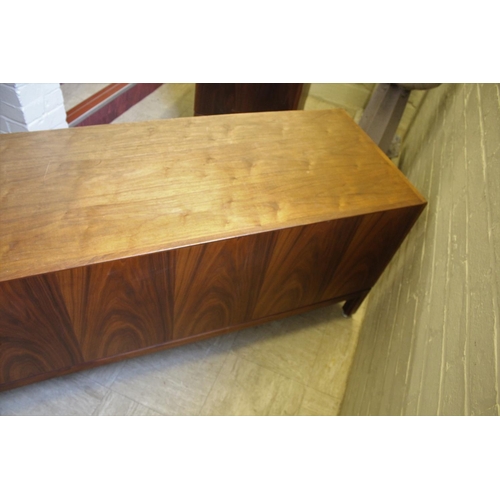 1015 - JENS RISOM MID CENTURY SIDEBOARD - DANISH a teak sideboard with three central drawers flanked by two... 