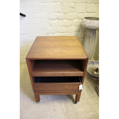 1015 - JENS RISOM MID CENTURY SIDEBOARD - DANISH a teak sideboard with three central drawers flanked by two... 