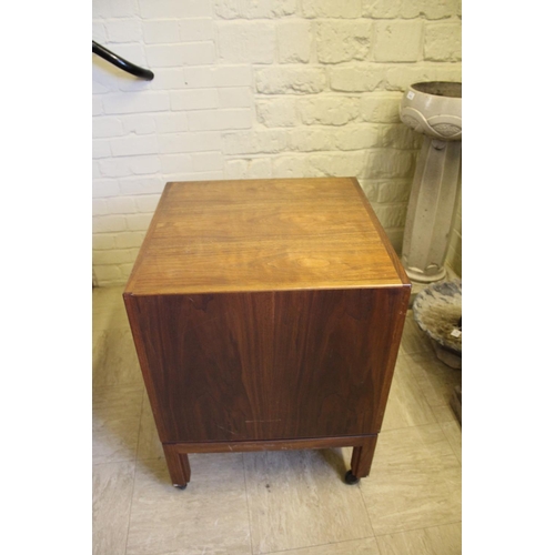 1015 - JENS RISOM MID CENTURY SIDEBOARD - DANISH a teak sideboard with three central drawers flanked by two... 