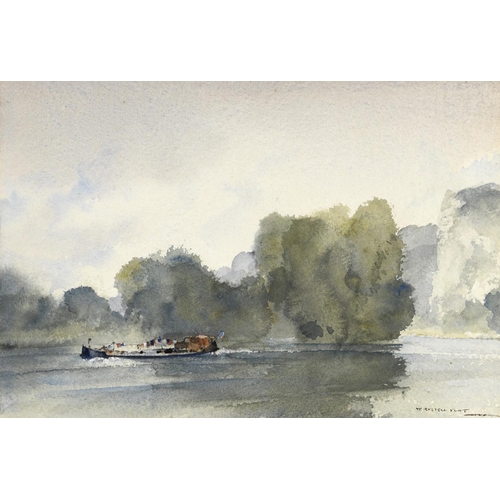 1522 - SIR WILLIAM RUSSELL FLINT, RA, PRWS (1880-1969) THE PASSING BARGE, PETIT ANDLEY ON THE SEINE Signed... 