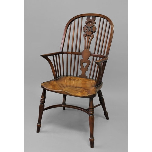 1016 - STEWART LINFORD - MILLENNIUM LIMITED EDITION WINDSOR CHAIR a yew and elm windsor chair, with bog oak... 