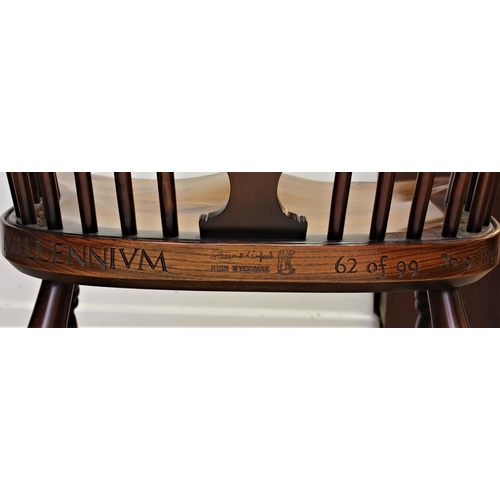 1016 - STEWART LINFORD - MILLENNIUM LIMITED EDITION WINDSOR CHAIR a yew and elm windsor chair, with bog oak... 