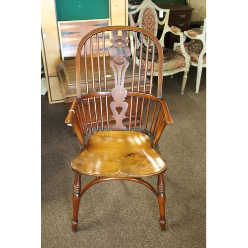 1016 - STEWART LINFORD - MILLENNIUM LIMITED EDITION WINDSOR CHAIR a yew and elm windsor chair, with bog oak... 