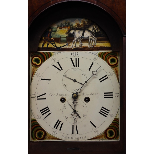 1592 - A GEORGE III MAHOGANY LONGCASE CLOCK BY ANGUS OF ABERDEEN, the white enamelled dial with Roman numer... 