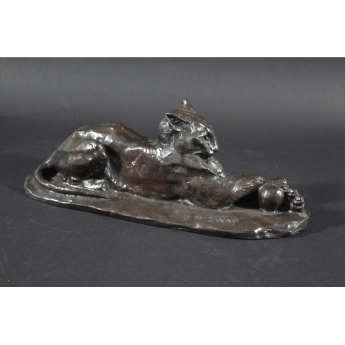 1036 - BRONZE SCULPTURE OF A LIONESS - AFTER JOHN MACALLAN SWAN a modern bronze sculpture of a Lioness afte... 