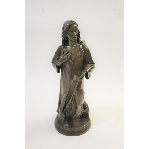 1037 - AFTER FRANCOIS RAOUL LARCHE (1860-1912 - LARGE BRONZE OF JESUS a large full length bronze of Jesus w... 