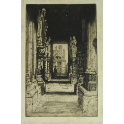 1490 - SIR DAVID YOUNG CAMERON, RA, RSA, RWS (1865-1945) CHARTRES Etching with drypoint, 1902, signed in p... 