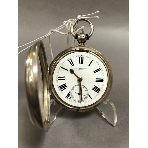 118 - Victorian Silver Pocket Watch, Dial and Movement marked 'Fred Welbourn, Thirsk' (Key Damaged)