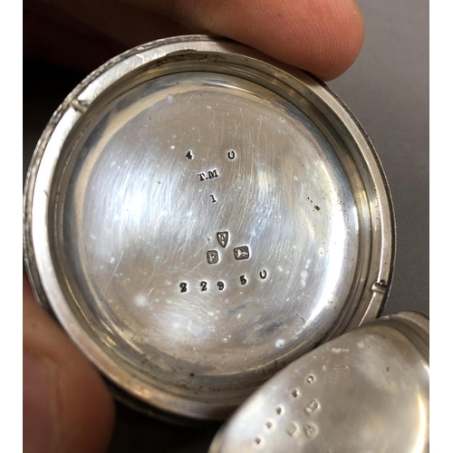 118 - Victorian Silver Pocket Watch, Dial and Movement marked 'Fred Welbourn, Thirsk' (Key Damaged)