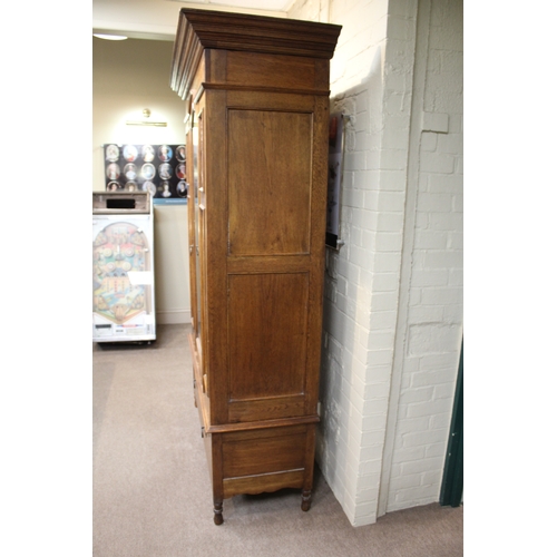 1027 - ARTS & CRAFTS WARDROBE & DRESSING TABLE in the manner of Shapland & Petter, both items made in oak w... 