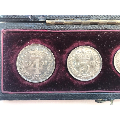 1161 - A SET OF VICTORIAN MAUNDY COINS. Maundy coins dated 1887 comprising fourpence, threepence, twopence ... 