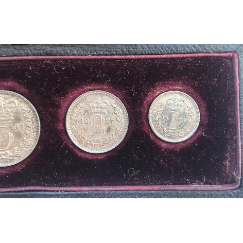 1161 - A SET OF VICTORIAN MAUNDY COINS. Maundy coins dated 1887 comprising fourpence, threepence, twopence ... 