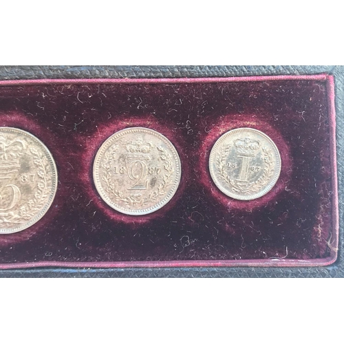 1161 - A SET OF VICTORIAN MAUNDY COINS. Maundy coins dated 1887 comprising fourpence, threepence, twopence ... 