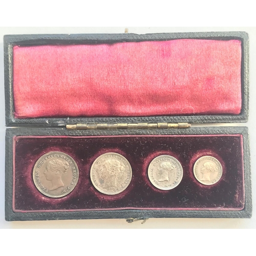 1161 - A SET OF VICTORIAN MAUNDY COINS. Maundy coins dated 1887 comprising fourpence, threepence, twopence ... 