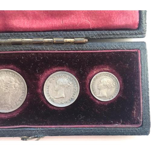 1161 - A SET OF VICTORIAN MAUNDY COINS. Maundy coins dated 1887 comprising fourpence, threepence, twopence ... 