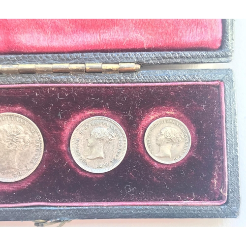 1161 - A SET OF VICTORIAN MAUNDY COINS. Maundy coins dated 1887 comprising fourpence, threepence, twopence ... 