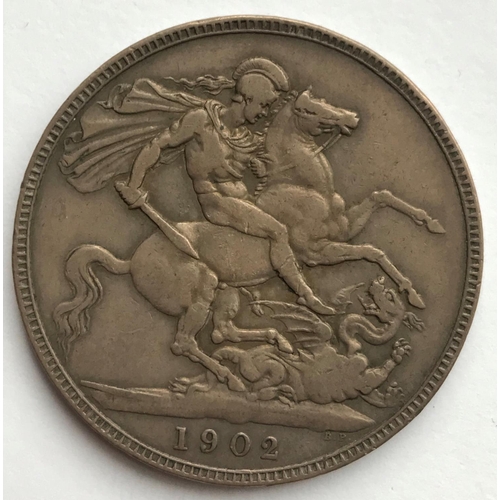 1162 - AN EDWARD VII CROWN. An Edward VII Crown dated 1902, bare head r, regnal date to the rim II.