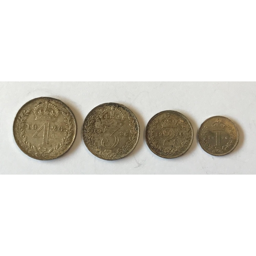 1165 - GEORGE V MAUNDY COINS. A set of four George V Maundy coins dated 1926 comprising 4d, 3d, 2d and 1d. ... 