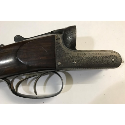 327 - A 12 BORE SHOTGUN BY GEORGE GIBBS OF BRISTOL. A fine 12 bore shotgun with 29in side by side Damascus... 