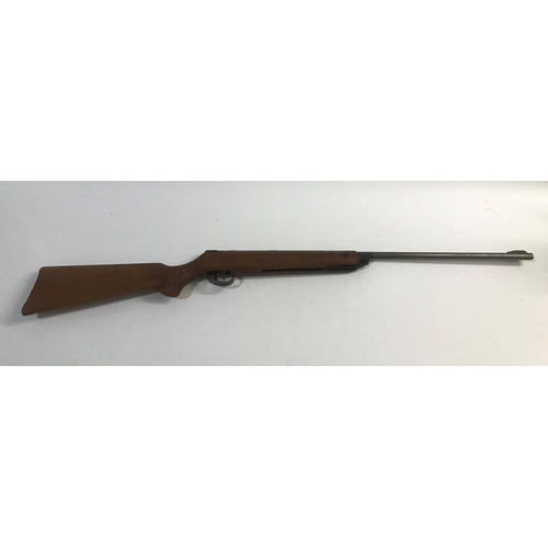 361 - A B.S.A. METEOR AIR RIFLE. A .22 B.S.A. Meteor Air Rifle with a 45.5cm barrel and wooden stock, 105c... 