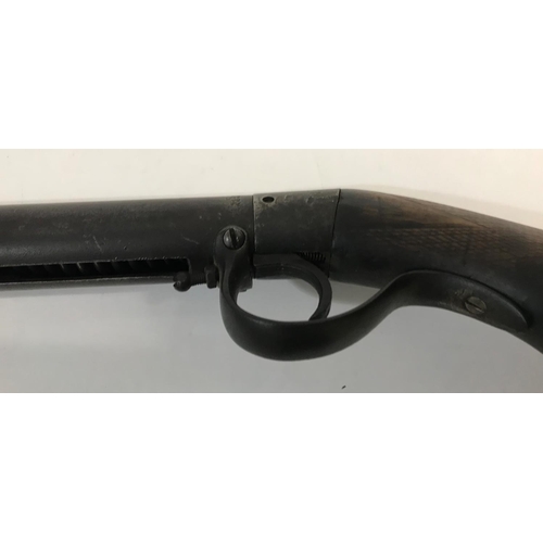 374 - AN UNUSUAL 'ORIGINAL V' AIR RIFLE. An Air Rifle with a 56cm barrel marked 'Original V', the barrel a... 