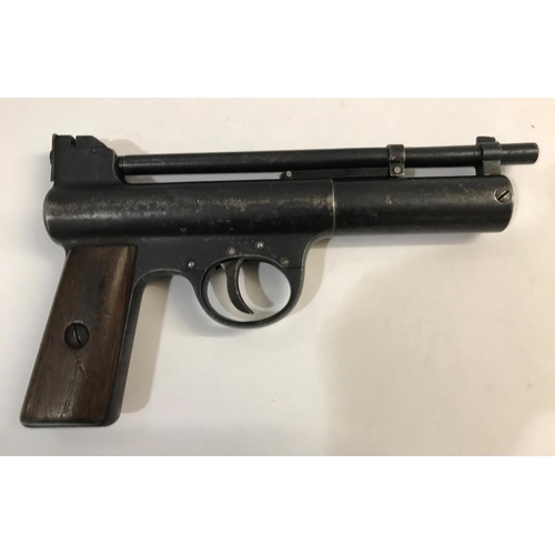 375 - A WEBLEY .22 MK I AIR PISTOL. A Webley and Scott .22 Air Pistol , Mark I 2nd pattern, numbered 7592,... 