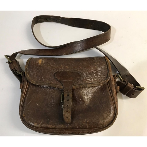 378 - A FINE PAYNE GALLWEY CARTRIDGE BAG. A brown leather cartridge bag of traditional form, stamped to th... 