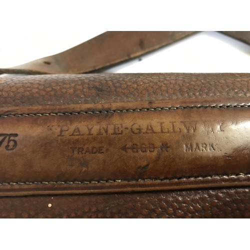 378 - A FINE PAYNE GALLWEY CARTRIDGE BAG. A brown leather cartridge bag of traditional form, stamped to th... 