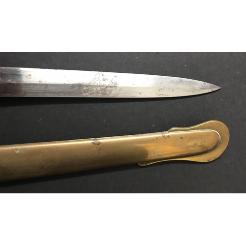 405 - AN 1845/1854 PATTERN INFANTRY OFFICERS SWORD AND SCABBARD, With an 82cm pointed single edged blade w... 