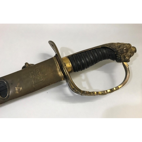 413 - AN EARLY 1803 REGULATION LIGHT COMPANY SABRE. With a 79.5cm curved and pointed single sided blade pa... 