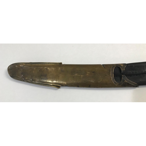 413 - AN EARLY 1803 REGULATION LIGHT COMPANY SABRE. With a 79.5cm curved and pointed single sided blade pa... 