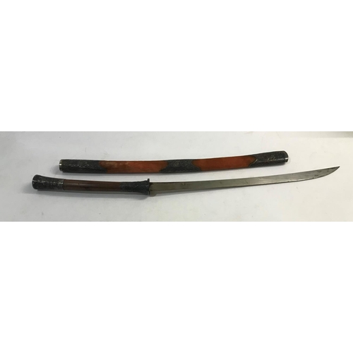 428 - A PRESENTATION SWORD AND SCABBARD FROM LAOS. A presentation sword with a 58.5cm single edged, pointe... 