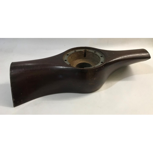 670 - A MAHOGANY PROPELLER BOSS. A propeller boss stamped '5S93' and '10.9 DIA 67.58 PITCH 225. H.P.SUNBEA... 