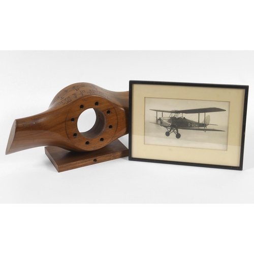 675 - A GIPSY III AND MAJOR PROPELLER BOSS. A laminated wooden propeller boss, stamped 'DRG No. L/A/604 Gi... 