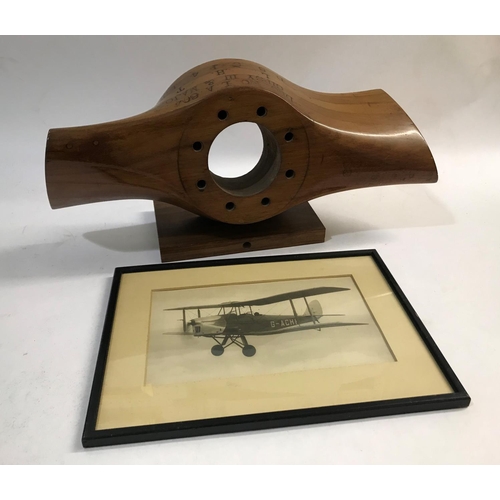 675 - A GIPSY III AND MAJOR PROPELLER BOSS. A laminated wooden propeller boss, stamped 'DRG No. L/A/604 Gi... 