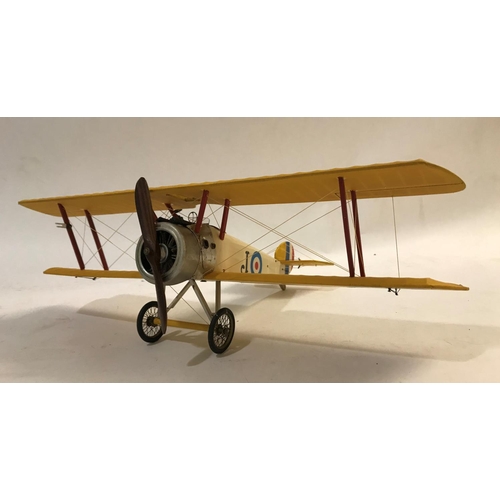 679 - AN A.M. MODEL SOPWITH CAMEL. A finely made model of a Sopwith Camel, with marking 'J' with a 38cm wi... 