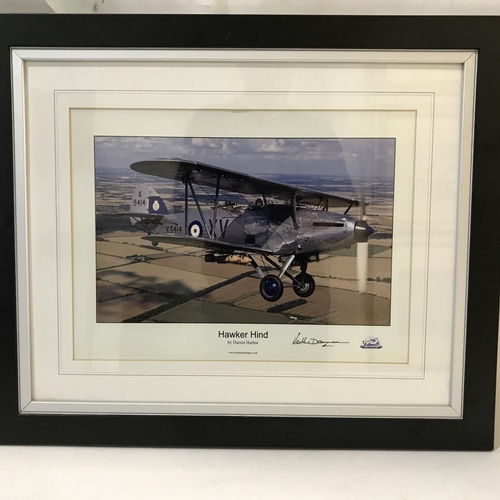 682 - A COLLECTION OF AVIATION PRINTS. Four prints; Westland Lysander, Hawker Hind, Gloster Gladiator and ... 