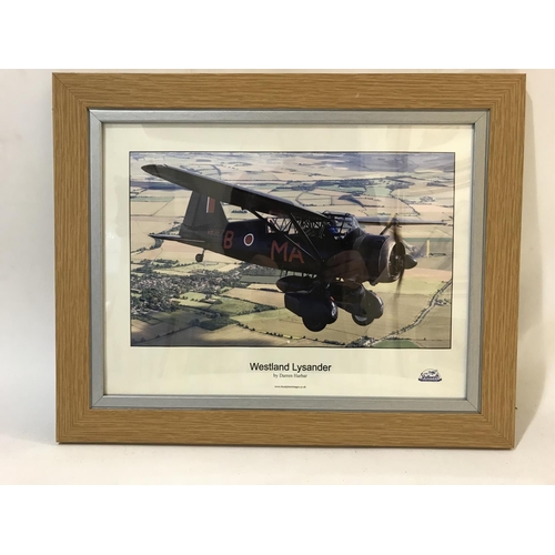 682 - A COLLECTION OF AVIATION PRINTS. Four prints; Westland Lysander, Hawker Hind, Gloster Gladiator and ... 