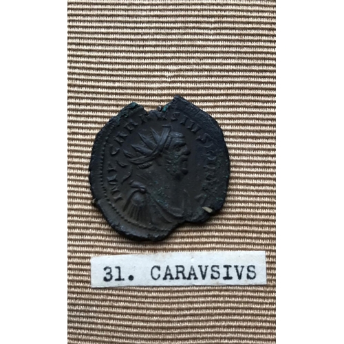 900 - ANTONINIANNUS OF CARAUSIUS 286-293. Radiate bust r. within legend IMP CARAUSIUS P F AUG. Reverse sta... 