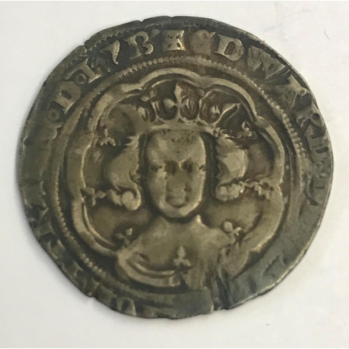 921 - AN EDWARD III HAMMERED GROAT. An Edward III hammered groat, facing crowned bust, mint mark cross for... 