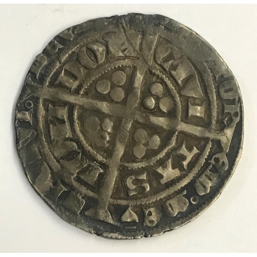 921 - AN EDWARD III HAMMERED GROAT. An Edward III hammered groat, facing crowned bust, mint mark cross for... 