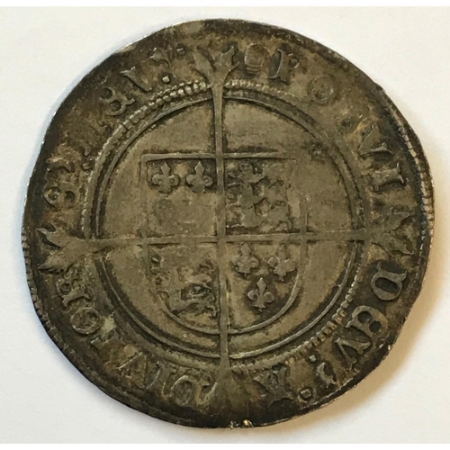 929 - AN EDWARD VI SHILLING, An Edward VI hammered shilling, facing bust with rose and VII, mint mark tun ... 