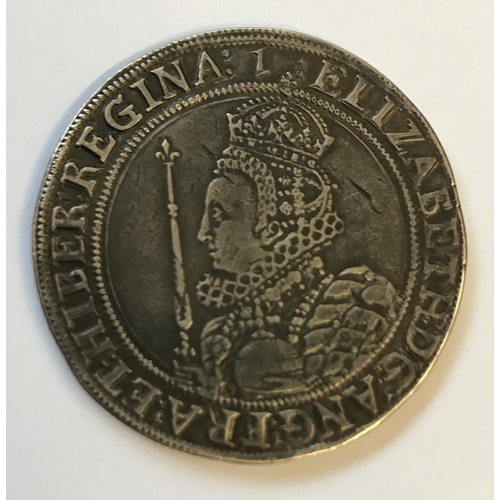 934 - ELIZABETH I HALFCROWN. An Elizabeth I Halfcrown, seventh issue, crowned bust with scepter, mint mark... 