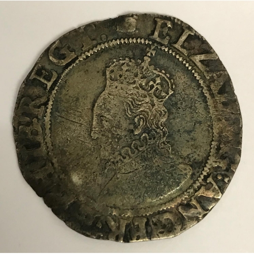 935 - AN ELIZABETH I SHILLLING. An Elizabeth I hammered shilling, crowned bust l without rose or date, min... 