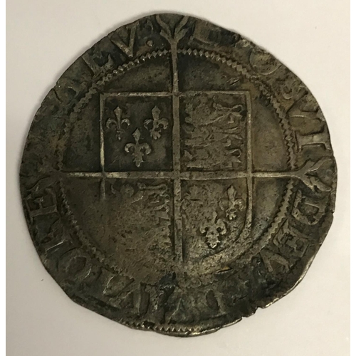 935 - AN ELIZABETH I SHILLLING. An Elizabeth I hammered shilling, crowned bust l without rose or date, min... 